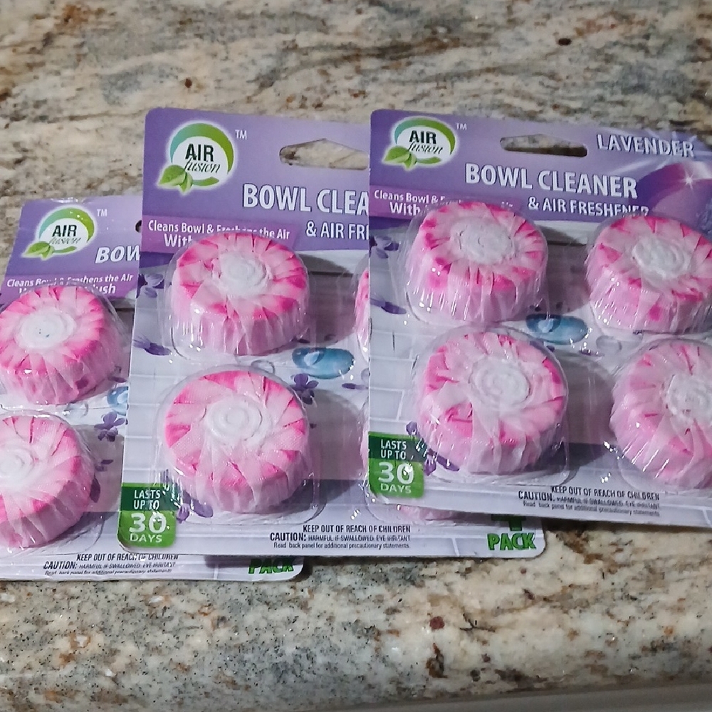 Lavender Bowl Cleaner & Air Freshener - (3) packages of 4 Unopened
